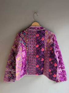 <b>Quilted</b> Cotton <b>Jacket</b> Women Mandarin Collar Full Sleeve Patchwork Floral <b>Pattern</b> Hand Embroidery Winter Regular Length GIFT - Product Image 6