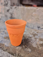 Tasse en verre jetable en argile brune isolée avec incrustation dorée, design moderne, couvercle à clipser style royal vintage, compatible lave-vaisselle et cuiseur vapeur, 500ml-1L