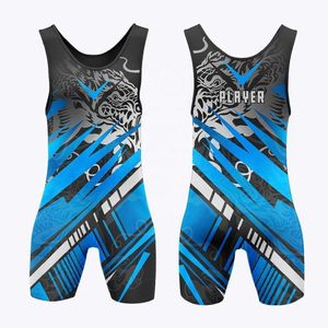 Combinaisons de lutte pour hommes de haute qualité, logo personnalisé, coupe compressive, tissu respirant, équipement de sport pour l'entraînement et la compétition - Product Image 5