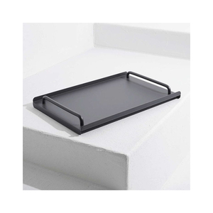 Plateau de service rectangulaire en métal noir, élégant et moderne, nouvelle arrivée, plateau pour collations, bonbons, desserts, thé, café - Product Image 3