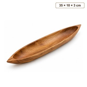 ถาดไม้มะม่วงทำมือรูปเรือขนาด 35 ซม. - ถาดเสิร์ฟขายส่ง - Product Image 1