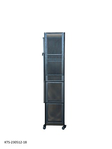 Black 5-Layer Carbon Steel Rolling Shelf With <b>Wire</b> Mesh Adjustable Multi-Level Storage <b>Rack</b> With Wheels - Product Image 4