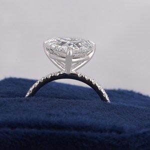 Anillo de Compromiso y Matrimonio de Oro Blanco Sólido de 14K con Diseño de Halo, Diamante de Laboratorio con Corte Corazón de 1 Quilate, Certificado IGI, para Mujer - Product Image 2