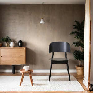 Silla Moderna de Madera Maciza Personalizada con Acabado Negro para Hogar, Bar, Dormitorio, Gimnasio, Hoteles y Restaurantes - Product Image 2