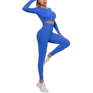 New Premium Quality Women's Active Wear Set Skinny Fitness Yoga Dress Top Above Knee Plus Size Seamless - Product Image 4