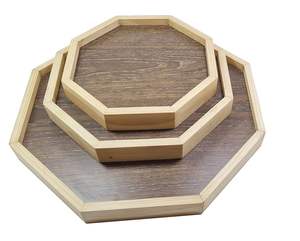 Plateau octogonal en bois multifonctionnel en MDF de couleur naturelle, artisanal, décor élégant, prix bas pour restaurant - Product Image 3