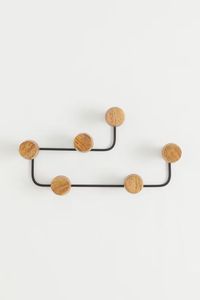 New Arrival Wooden <b>Wall</b> <b>Hook</b> Rack with Arc Pattern Decorative Coat Hanger Organizer Home Stylish Durable Practical - Product Image 6