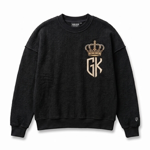 Sudadera de cuello redondo de forro polar Sherpa para hombre, con logo bordado personalizado, cálida y afelpada, estilo urbano - Product Image 1