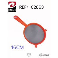 Colador de malla fina de plástico PP de 16 cm con mango, solo para lavado a mano, para coladores y escurridores