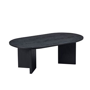 39.37 Inch Modern MDF Oval Coffee <b>Table</b> for Living Room Sturdy Pedestal Small Bedr & Apartment Stylish Coffee <b>Tables</b> - Product Image 2