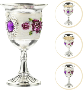 Verre à vin en argent, gobelet élégant en métal, coupe à boire, vaisselle de luxe pour le service du vin, mariage, fête, restaurant, hôtel, bar, maison - Product Image 5