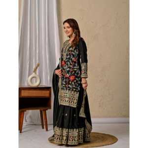 Ensemble de costumes de soirée pour femmes avec Sharara Plazzo et Dupatta - Product Image 4