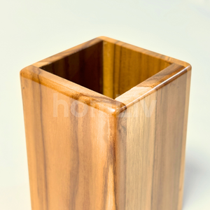 Support à ustensiles en bois de teck naturel et écologique OEM, durable, halal, personnalisé, boîte de rangement de cuisine, organisateur de spatules en bois - Product Image 2