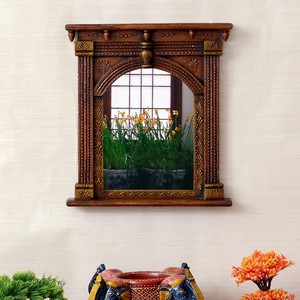 Sheesham Wood Ornate Carved <b>Mirror</b> Frame 24x36 Wholesale | Handcrafted - Product Image 6