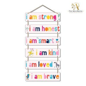 Artvibes I Am Strong Positive Affirmation Wooden Wall Sign <b>Office</b> <b>Decor</b> - Product Image 2