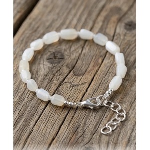 Handcrafted White Moonstone <b>Beaded</b> <b>Bracelet</b>-Fashion Healing <b>Crystal</b> Accessory - Product Image 1