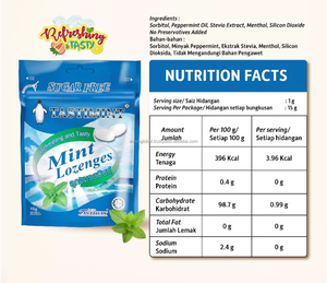 Bonbons à la menthe sans sucre HALAL Pastilles savoureuses rafraîchissantes dans un emballage à fermeture éclair - Product Image 3