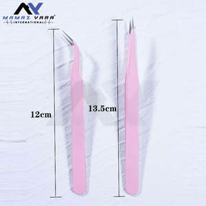 Juego de 2 Pinzas para Pestañas de Acero Inoxidable Rosa, Aplicadores de Pestañas para Maquillaje Preciso, Tipo Belleza - Product Image 4