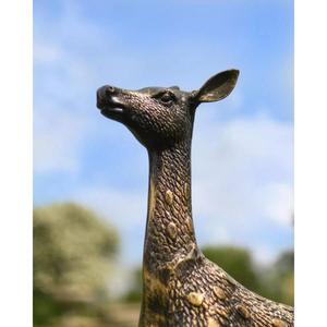 Statue décorative de cerf, finition bronze, faite à la main, taille réelle, pour la décoration de jardin et de maison - Product Image 2