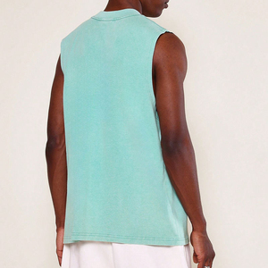 Camiseta sin mangas verde claro para hombre, cuello redondo, tela suave y cómoda, estilo casual, corte muscular, tallas grandes. - Product Image 2