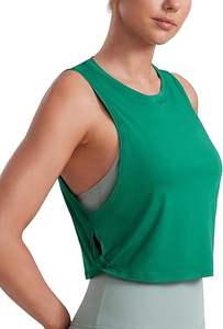 Camisetas sin mangas de algodón con aberturas grandes en los brazos para mujer - Camisetas deportivas holgadas sin mangas para entrenamiento, yoga, correr y gimnasio - Product Image 6