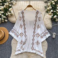 Blusas de Manga Larga para Vacaciones, Camisas Bordadas Sólidas para Mujer, Tops Elegantes para Dama, Ropa al por Mayor para Mujer