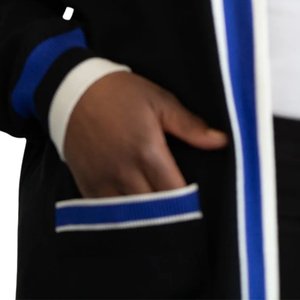 Cardigan long noir Zeta Phi Beta pour femme, broderie lettres grecques, ouvert sur le devant, en maille, décontracté, élégant, coupe premium - Product Image 4