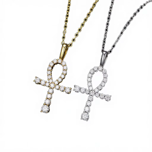 Pendentif Hip Hop scintillant en argent sterling 925, certifié GRA, moissanite VVS1, collier pendentif croix, bijoux unisexe - Product Image 5