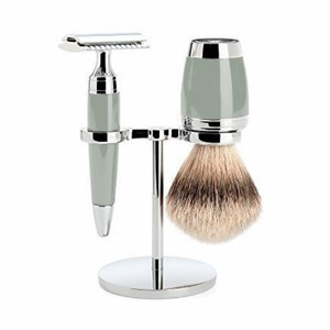 Set de Afeitado de 3 Piezas de Acero Inoxidable para Hombre con Soporte para Maquinilla de Afeitar y Brocha, Color y Logotipo Personalizados, Alta Calidad, Ligero y Duradero - Product Image 4
