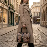 Sac à main de luxe en cuir pour femme, style vintage, broderie, grande capacité, avec double anse à chaîne