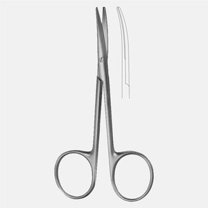 Ciseaux chirurgicaux manuels en acier certifiés CE Classe I pour enucleation délicate, conception droite, longueur totale 11 cm - Product Image 1