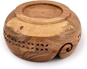 Support à fil en bois fait main simple et portable pour le tricot et le crochet – Organisateur d'accessoires de luxe pour le fil - Product Image 3