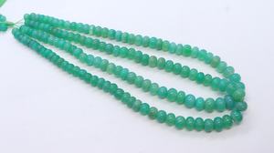 ลูกปัดหินแคลเซโดนีสีเขียวธรรมชาติทรงรอนเดลล์ขนาด 8-10 มม. ลูกปัดพลอยแคลเซโดนีสีเขียวธรรมชาติทรงรอนเดลล์ - Product Image 6