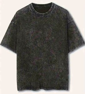 Camiseta de Algodón Tie Dye Extra Grande para Hombre, Manga Corta, Cuello Redondo, Corte Regular, Color Sólido, Estilo Casual, Tejido de Punto - Product Image 2
