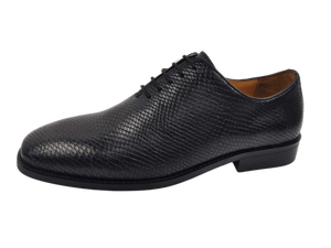 Zapatos Oxford de Vestir para Hombre, Negros, de Piel de Vacuno con Textura de Lagarto, con Cordones, Punta en Pico, para Oficina y Carrera Profesional, Color Sólido, Suela Hecha a Mano, para Todas las Temporadas - Product Image 3