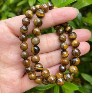 Natural Tiger Eye <b>Bracelet</b> Brown Tiger Eye <b>Beaded</b> <b>Bracelet</b> For Healing Reiki Energy Jewelry Wholesale 8mm - Product Image 2