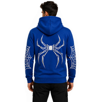 Sweat à capuche surdimensionné Y2K personnalisé avec motif araignée, style Hip Hop unisexe, tricoté ample, streetwear brodé, fermeture éclair intégrale, pour hommes