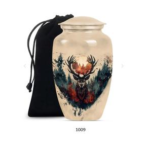 Urne funéraire de haute qualité pour cendres humaines, design animalier, thème nature, en métal, pour adultes. - Product Image 3