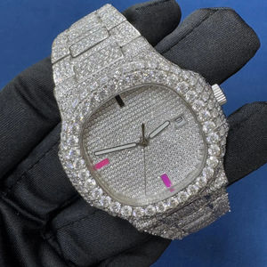 Exclusive <b>Mens</b> Quartz Moment Analog <b>Watch</b> with Moissanite Diamond Highlights Party Style & Premium Gift <b>Watch</b> - Product Image 3