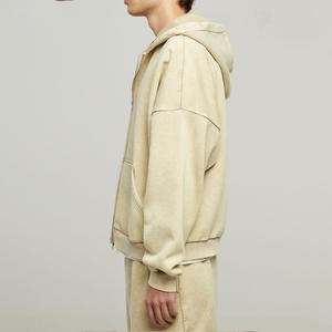 เสื้อฮู้ดซิปผู้ชายคุณภาพสูง ผ้าฝ้าย 100% บุซับใน ทรงโอเวอร์ไซส์ ปักลาย พิมพ์ลายดิจิทัล รับผลิตแบบ OEM แบรนด์ส่วนตัว - Product Image 4