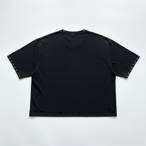 Camiseta Legacy con Bordado de Escudo para Hombre, Corte Holgado, Manga Corta, Negra, Estilo Urbano, Cuello Redondo, Jersey de Algodón - Product Image 3