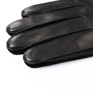 Gants de conduite en cuir de mouton noir pour homme – Accessoire de mode élégant pour activités de plein air, usage quotidien, fêtes et voyages - Product Image 2
