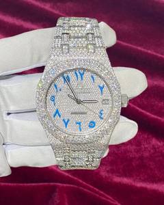 Montre Homme Tendance 2026 ETA, Montre-Bracelet à Quartz Entièrement Sertie de Diamants, Style Hip-Hop Bling Bling, Bijou Fleur - Product Image 5