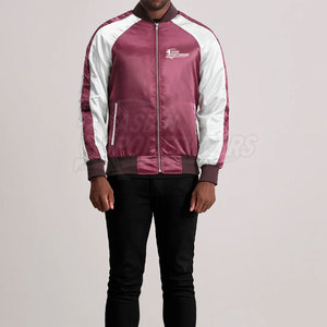 Veste bomber en satin pour homme au design esthétique unique avec poches latérales pour un style de vie urbain moderne - Product Image 4