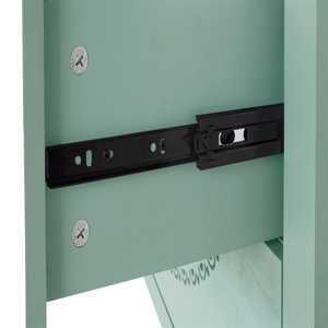 Commode en bois vert menthe à 3 tiroirs avec sculpture Mandala pour chambre à coucher entrée salon ou entrepôt - Product Image 5