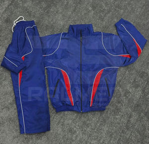 Conjunto deportivo de 2 piezas con pantalones y chaqueta con cordón, 100% nailon, impermeable, estilo urbano, cortavientos, para hombre. - Product Image 5