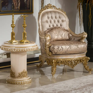 Ensemble de canapés sectionnels de luxe de style baroque français, sculptés à la main en bois de mahogany massif, rembourrés, meubles de salon classiques royaux pour villa - Product Image 5