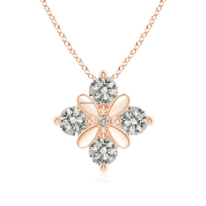 Pendentif fleur en diamant pour femme Vaayu Jewels, taille brillant rond, or 10K 14K 18K, argent 925 935, bijoux à porter au quotidien - Product Image 2