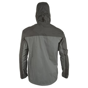 Men's Hooded Waterproof <b>Windbreaker</b> Jacket Gray Casual Outdoor Coat with Zipper Closure Polyester Shell Regular Fit Autumn Wear - Product Image 3