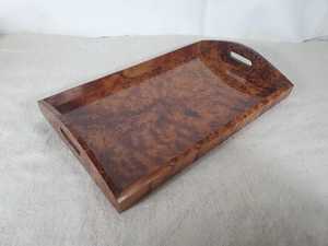 Large Handmade Wooden Tray Made From Burl Thuya Wood Decorative Serving Tray With Handles <b>Rustic</b> Tray For <b>Coffee</b> <b>Table</b> Gift - Product Image 4